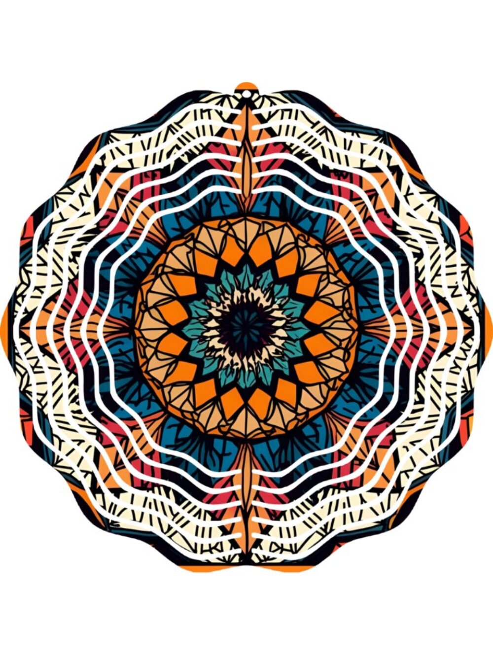 Abstract Mandala Wind Spinner 10" Metal Geometric Kaleidoscope Outdoor Art Decor